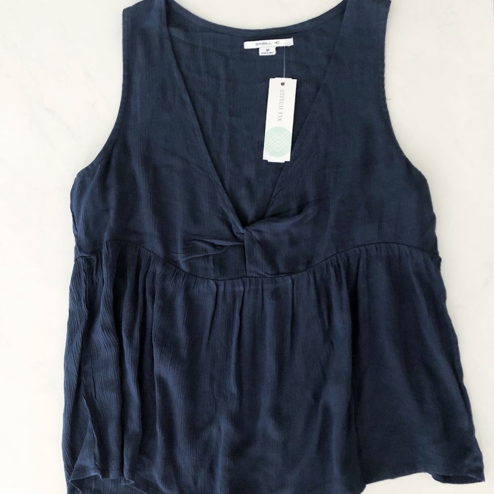O’Neill twist tie linen blend top